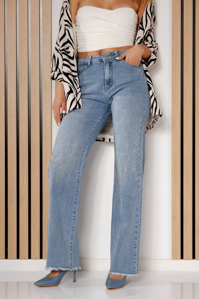 Blugi Evazati Dama Alexis Albastri #A688