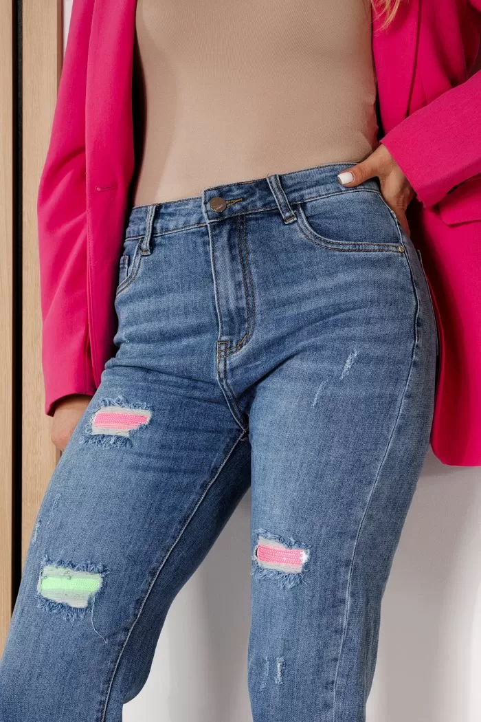 Blugi MomFit Dama Bellamy Albastri #A691
