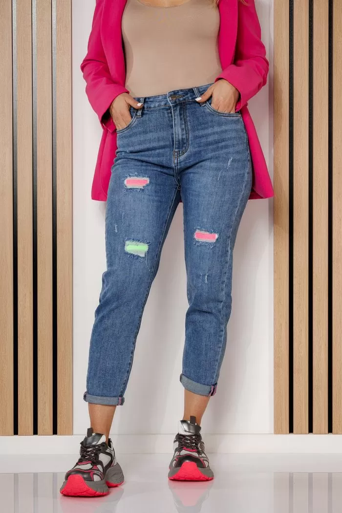 Blugi MomFit Dama Bellamy Albastri #A691