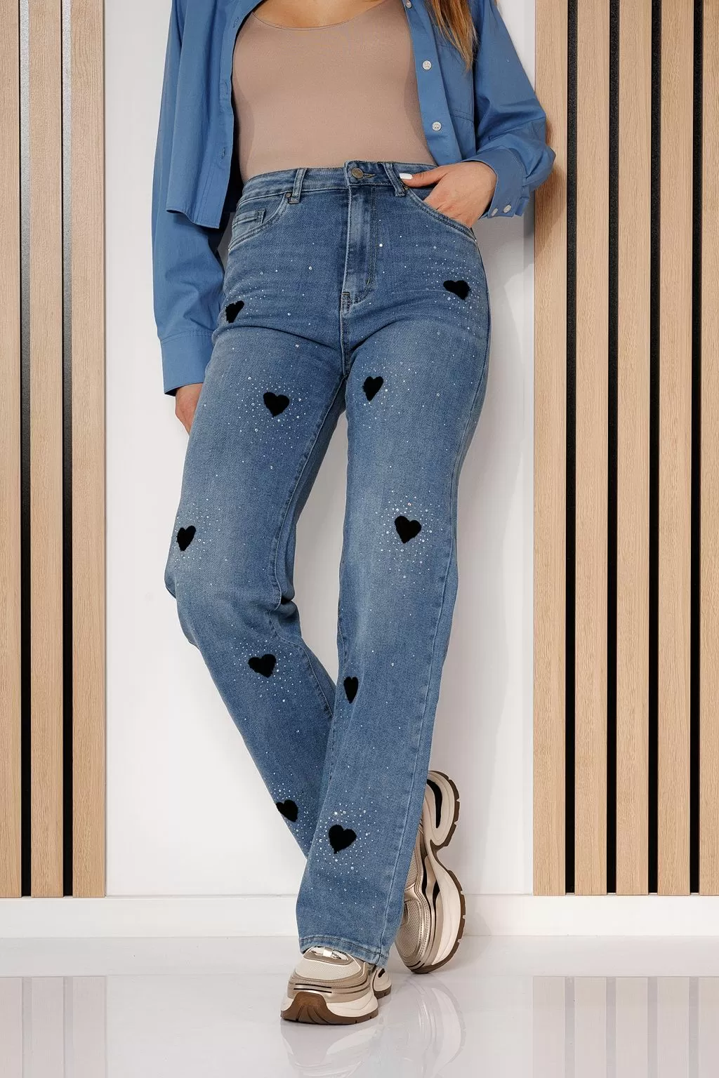 Blugi Evazati Dama Erica Albastri #A705