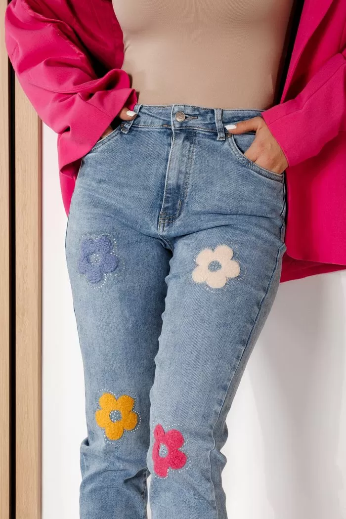 Blugi MomFit Dama Carol Albastri #A706