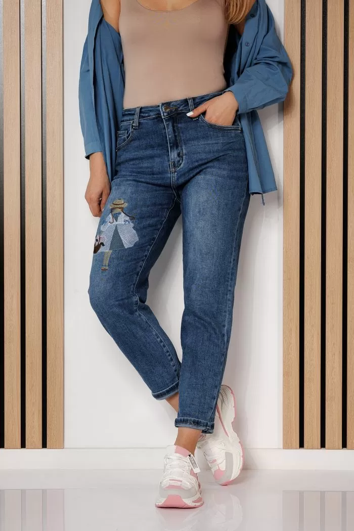Blugi MomFit Dama Glory Albastri #A707