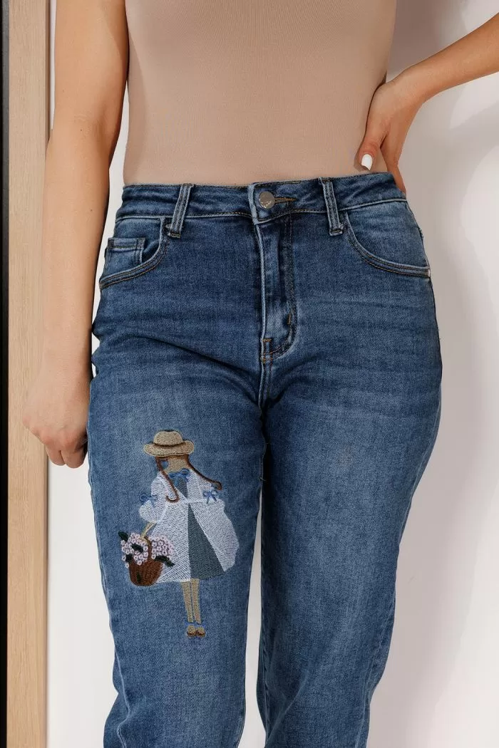 Blugi MomFit Dama Glory Albastri #A707
