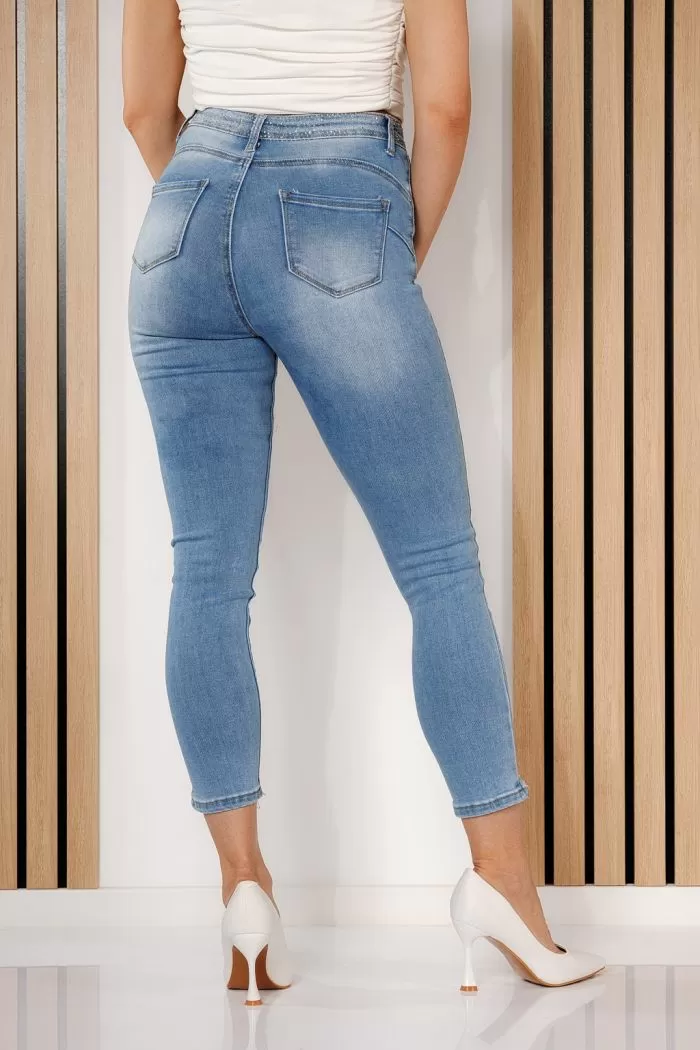 Blugi Skinny cu PushUp Dama Mia Albastri #A709