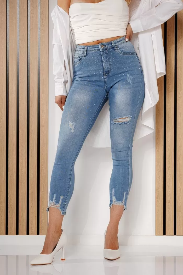 Blugi Skinny cu PushUp Dama Mia Albastri #A709