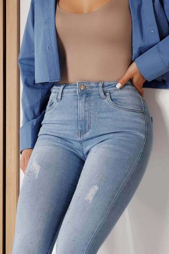 Blugi Skinny Dama Maggie Albastri #A710