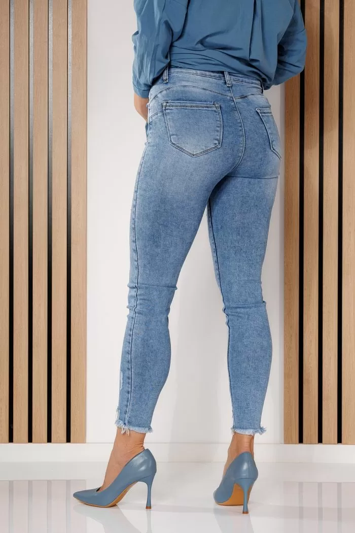 Blugi Skinny cu PushUp Dama Olivia Albastri #A712