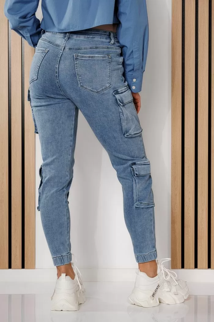 Blugi Cargo Dama Alexa Albastri #A714