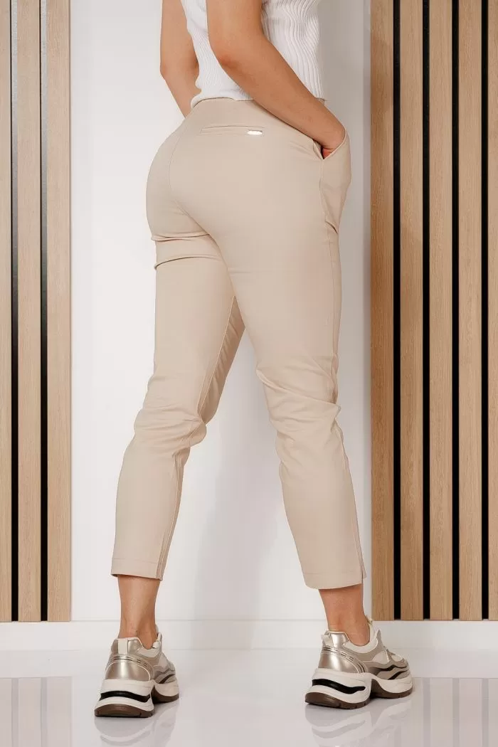Pantaloni Casual Dama Denise Bej #A725