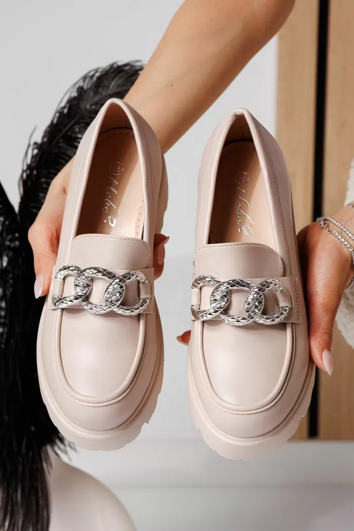 Pantofi casual dama bej din piele ecologica Selene #21081