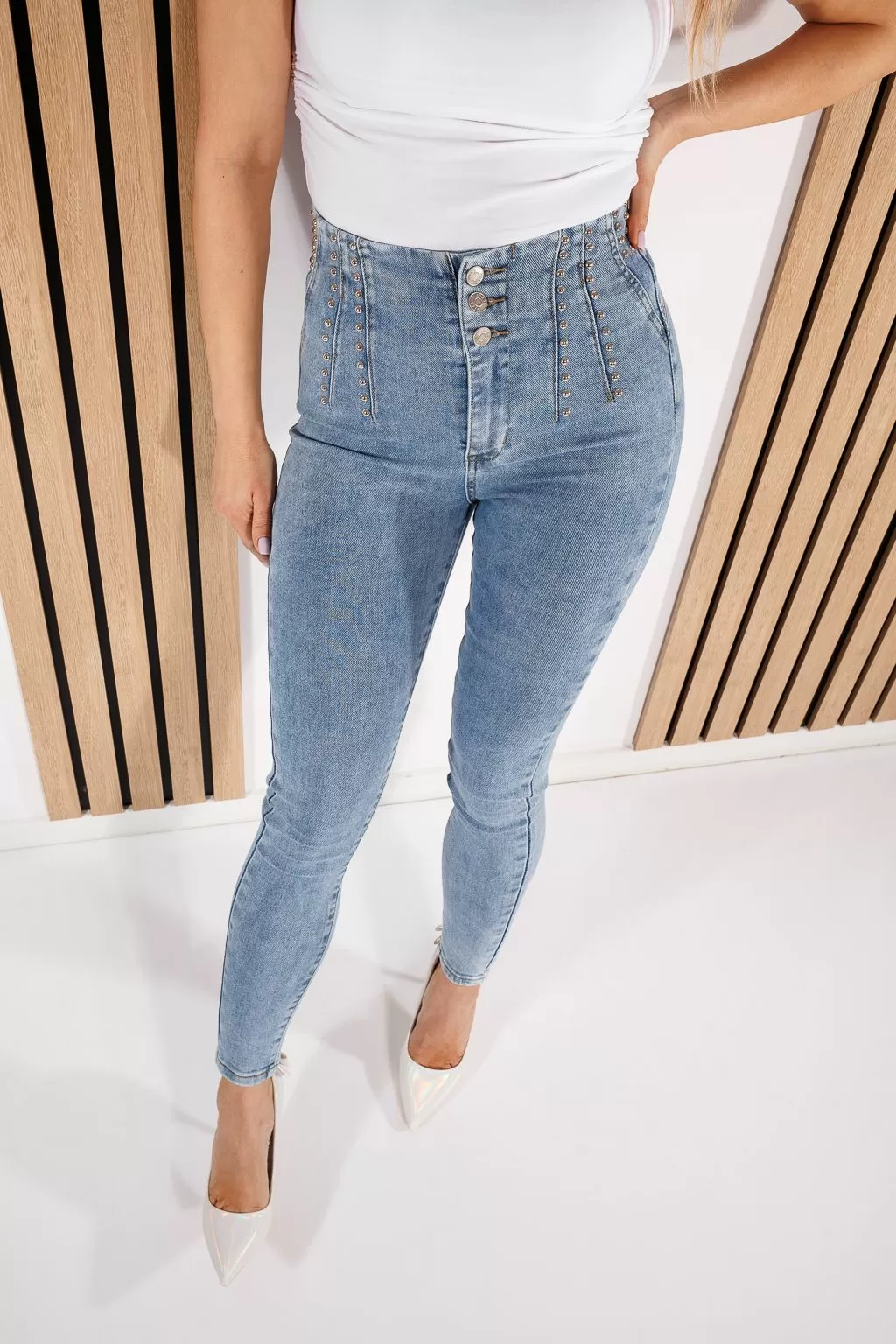 Blugi Skinny cu PushUp Dama Ami Albastri #A743