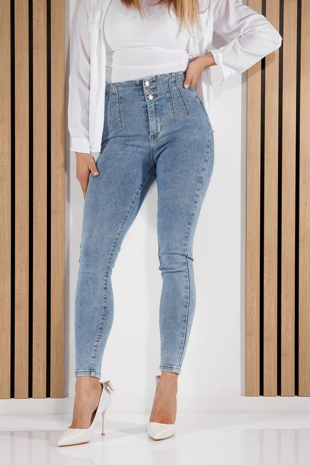 Blugi Skinny cu PushUp Dama Ami Albastri #A743