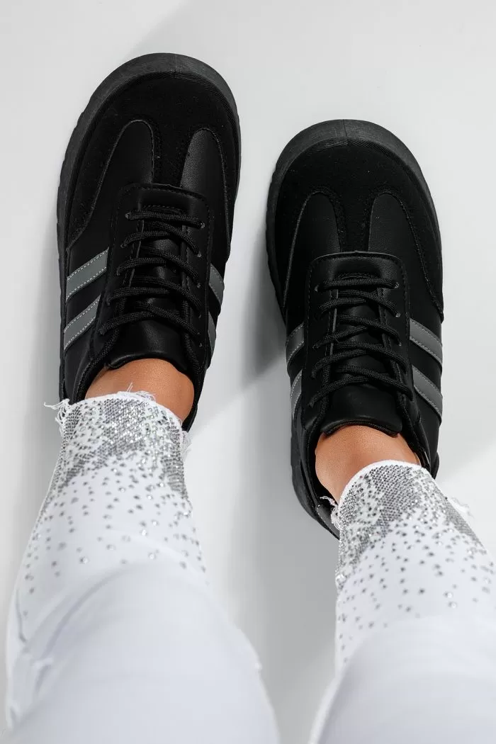 Adidasi dama negri din piele ecologica Lola #21195