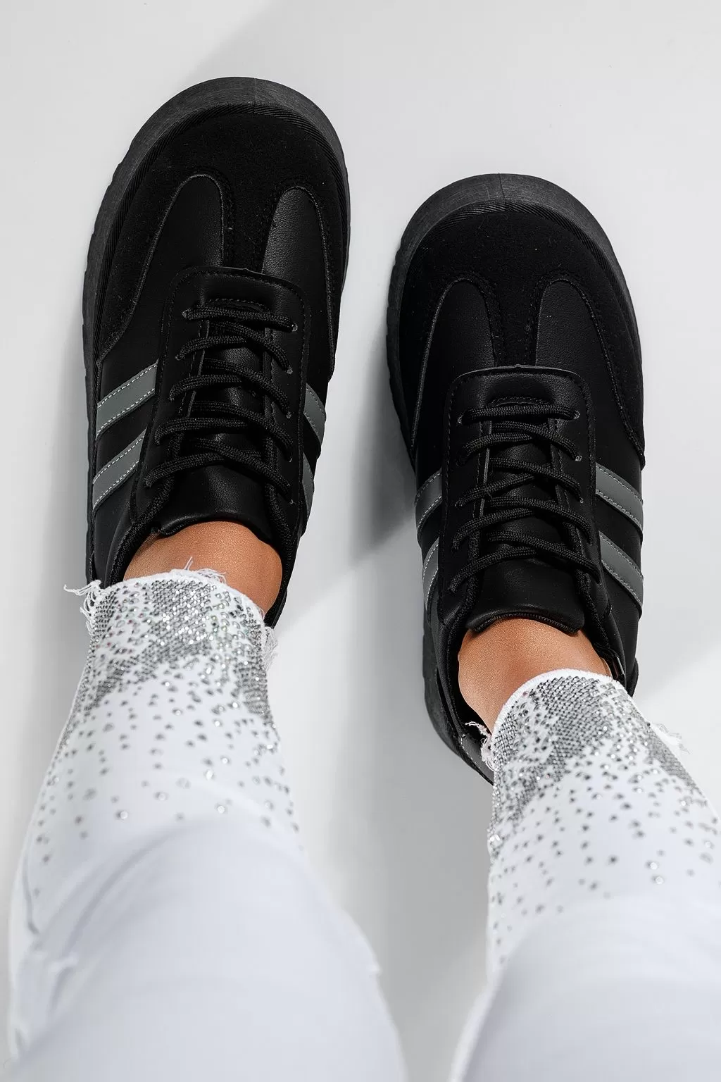 Adidasi dama negri din piele ecologica Lola #21195