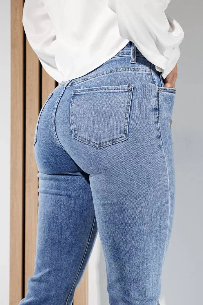 Blugi MomFit Dama Anya Albastri #A787