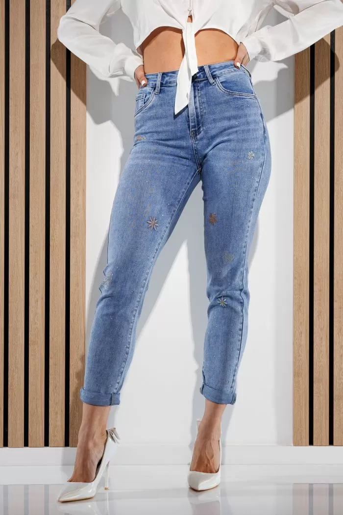 Blugi MomFit Dama Anya Albastri #A787