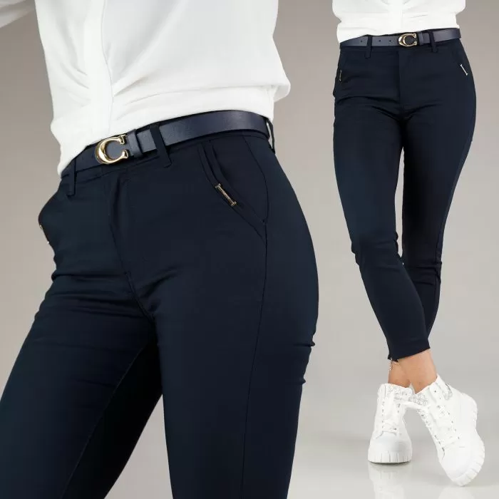 Pantaloni Casual Dama Chris Bleumarin #A805