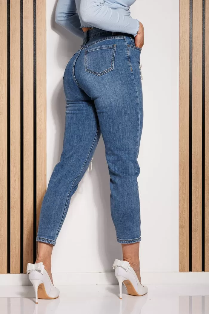 Blugi MomFit Dama Alexandra Albastri #A821
