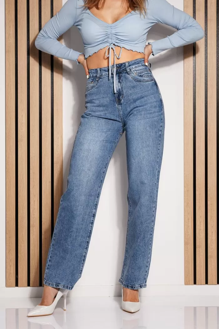 Blugi MomFit Dama Elena Albastri #A838