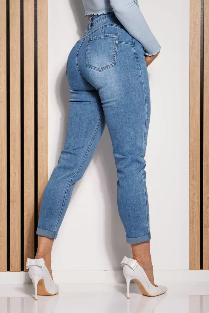 Blugi Boyfriend PushUp Dama Erica Albastri #A847