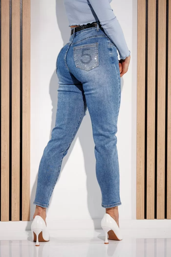 Blugi MomFit Dama Betsy Albastri #A909