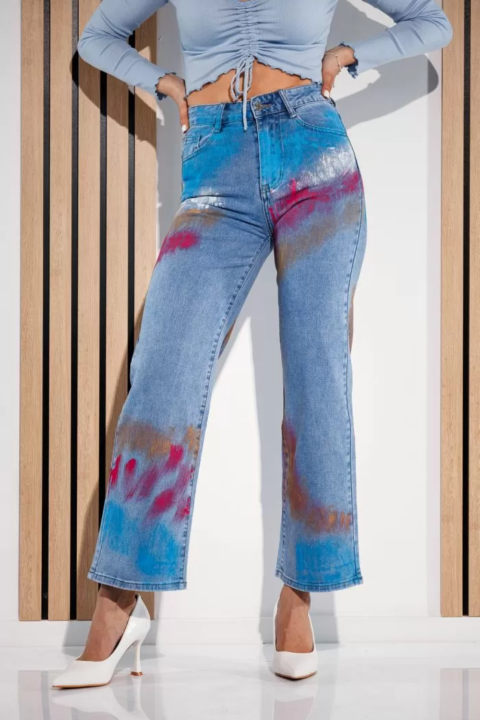 Blugi Straight Leg Dama Carla Albastri #A912