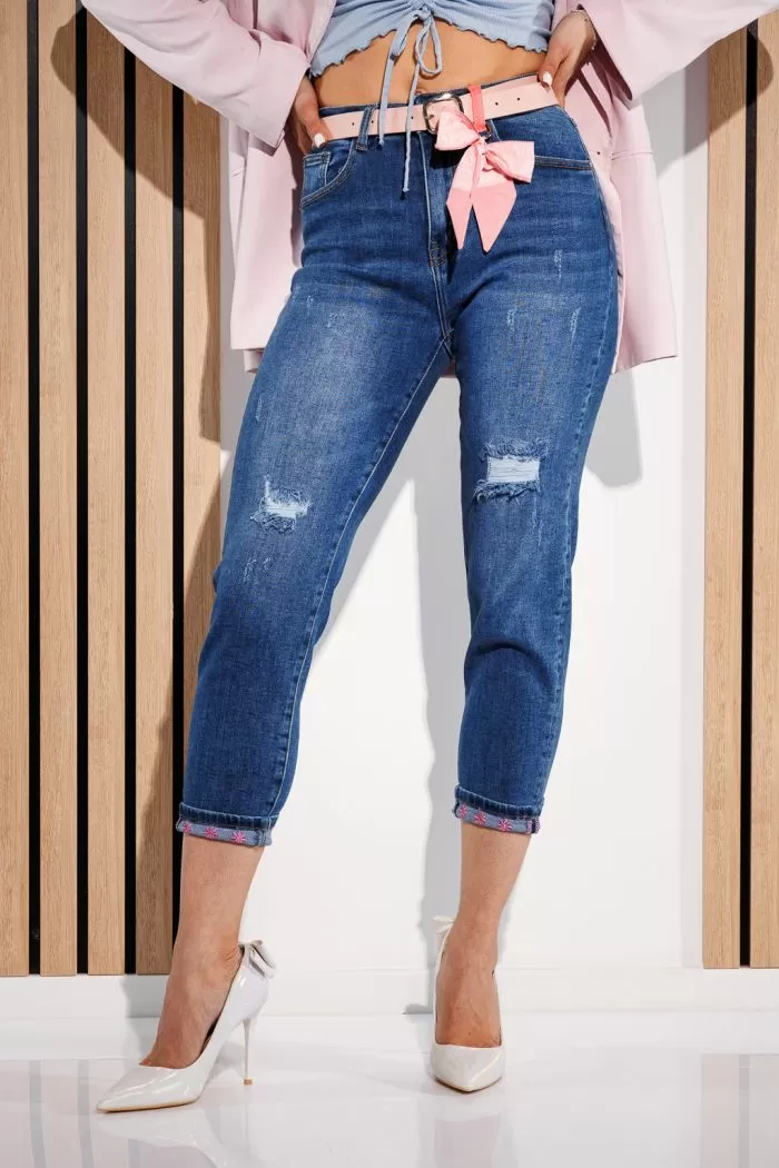 Blugi MomFit Dama Oona Allbastri #A929