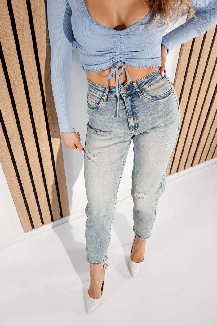 Blugi MomFit Dama Palmer Allbastri #A930