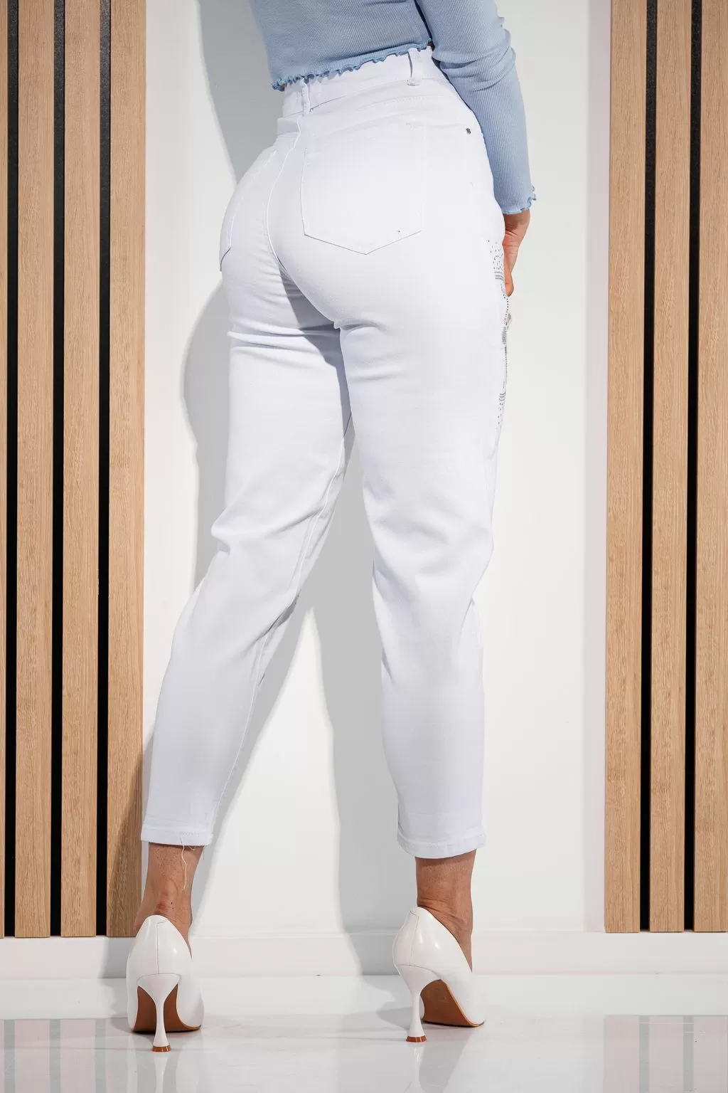 Blugi MomFit Dama Pixie Albi #A931