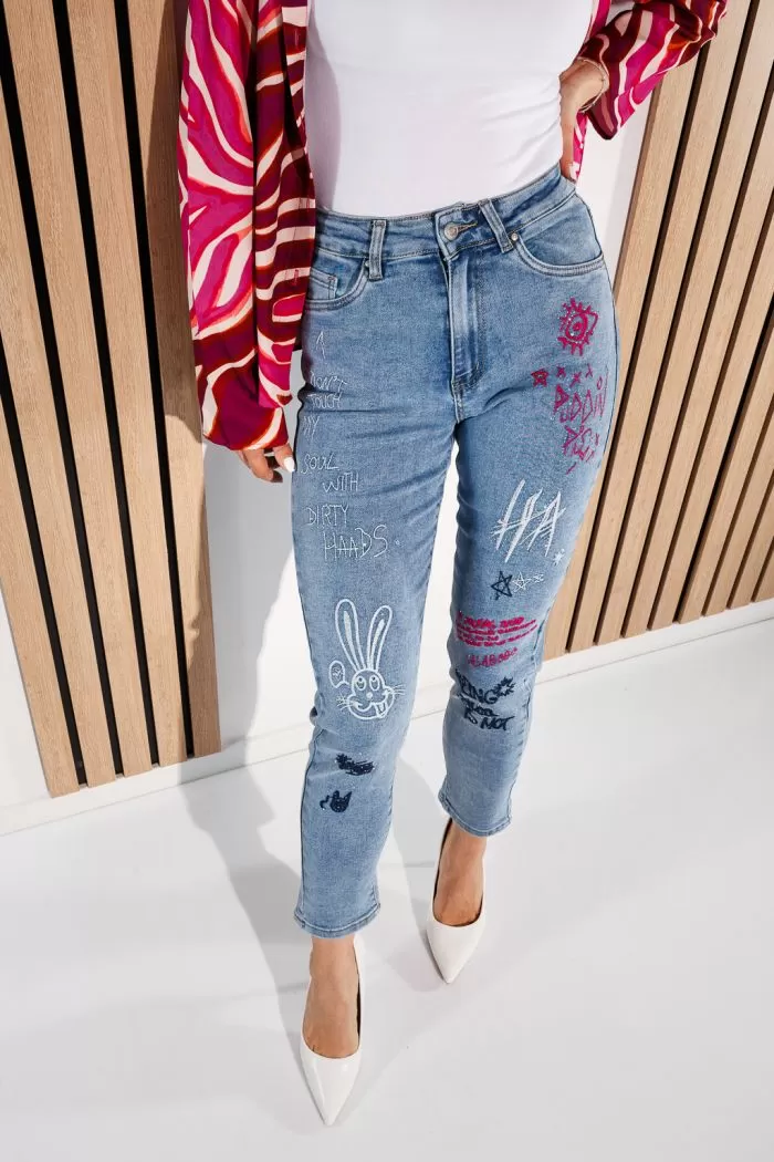 Blugi MomFit Dama Rhea Albastri #A933