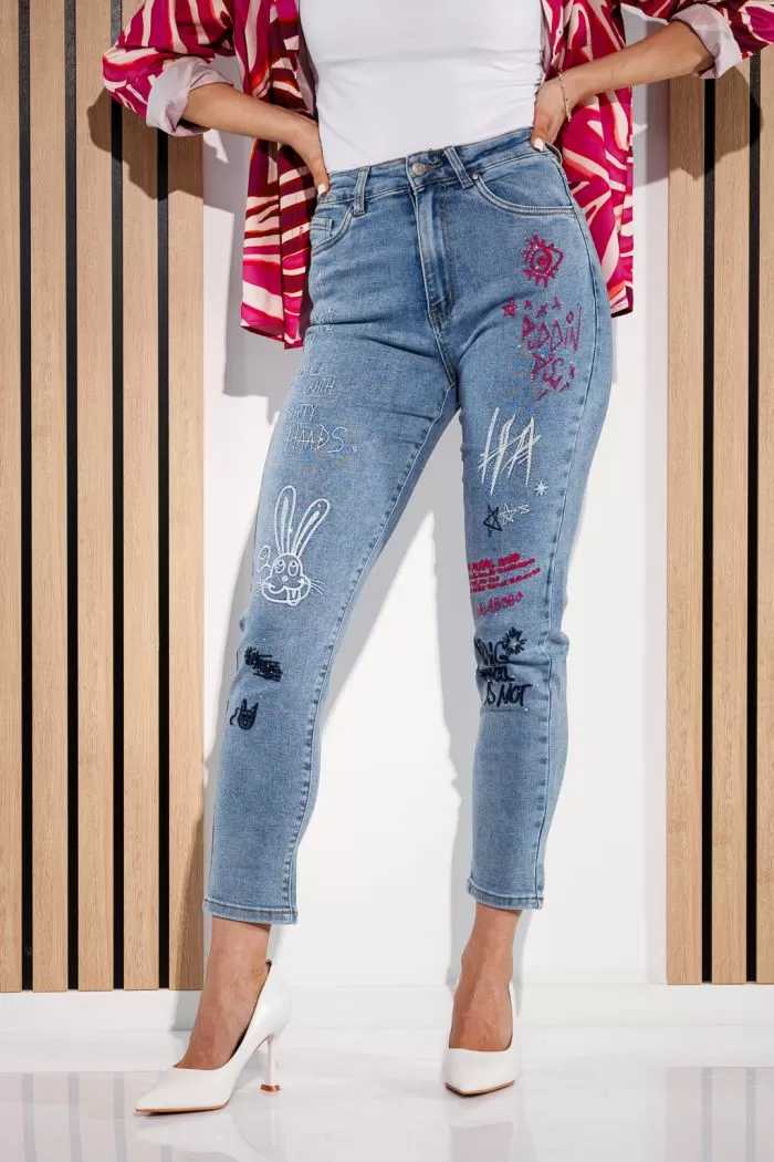 Blugi MomFit Dama Rhea Albastri #A933