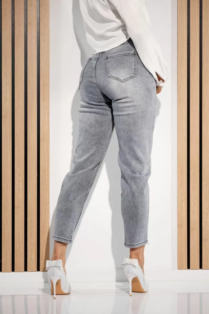 Blugi BaggyFit Dama Talia Gri #A936