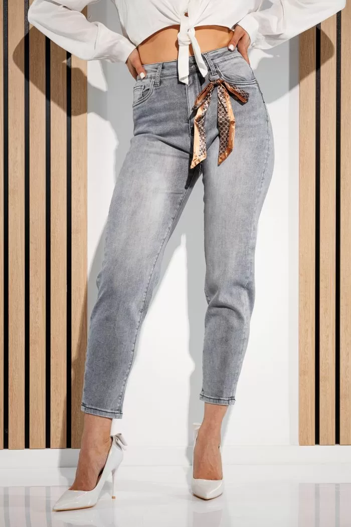 Blugi BaggyFit Dama Talia Gri #A936
