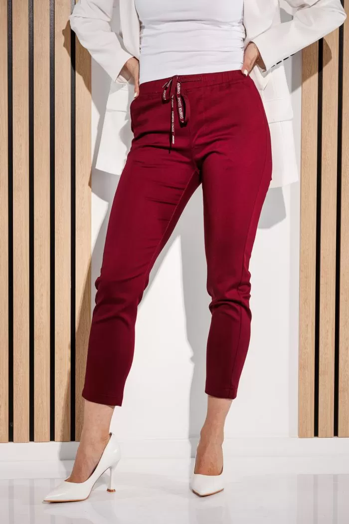 Pantaloni Casual Dama Thea Bordo #A938