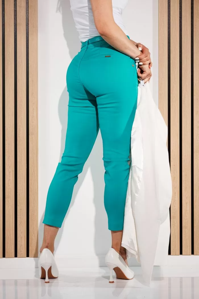 Pantaloni Casual Dama Violeta Turcoaz #A940