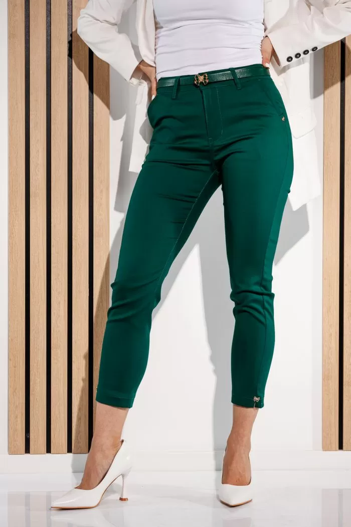Pantaloni Casual Dama Dalia Verzi #A949