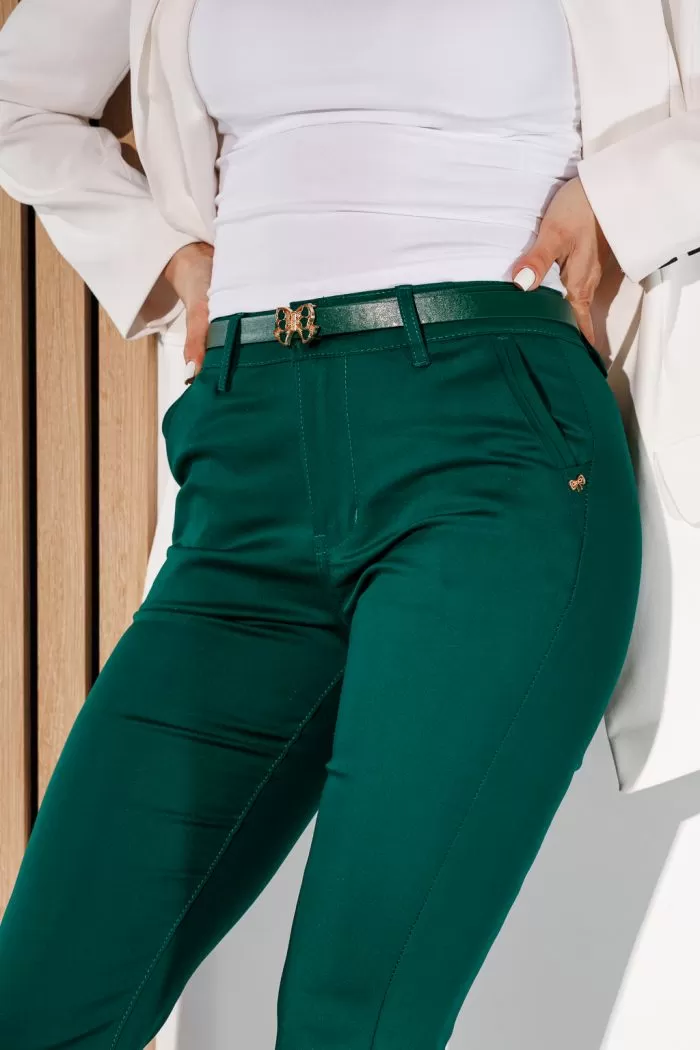 Pantaloni Casual Dama Dalia Verzi #A949