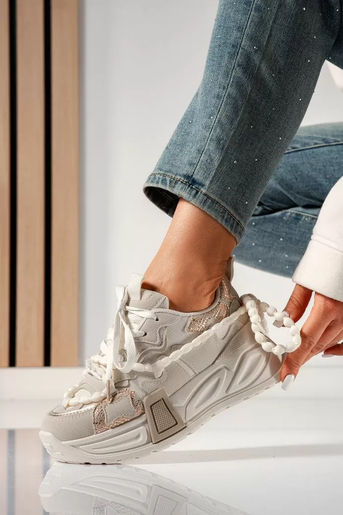 Adidasi dama bej din piele ecologica Maddy #21431