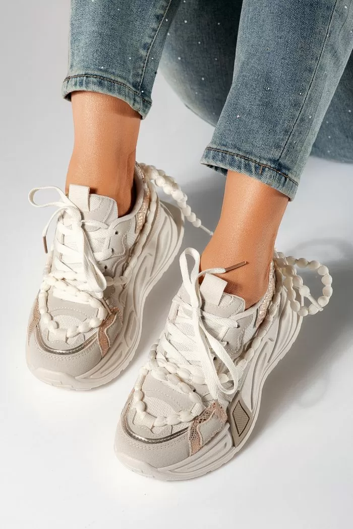 Adidasi dama bej din piele ecologica Maddy #21431