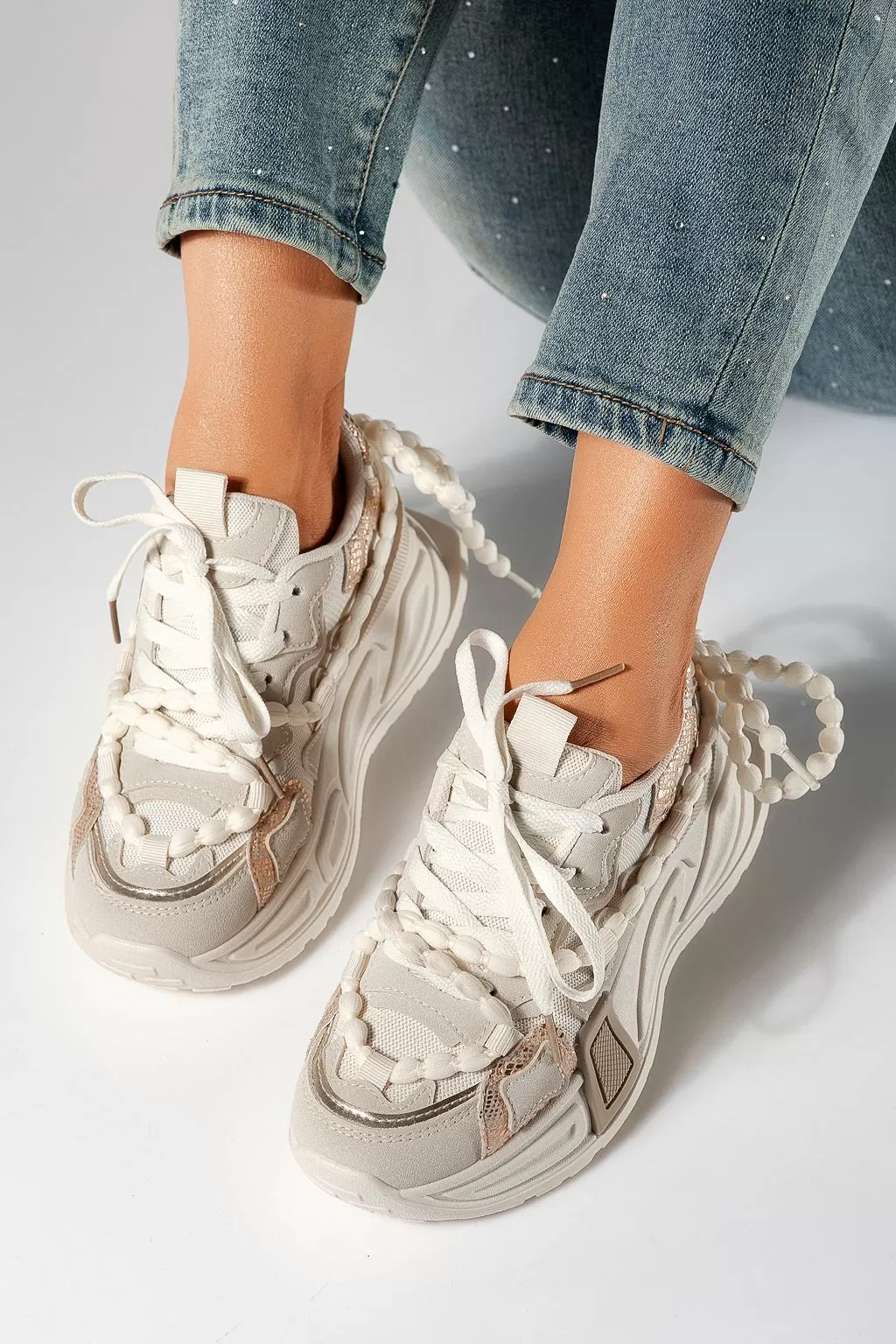 Adidasi dama bej din piele ecologica Maddy #21431