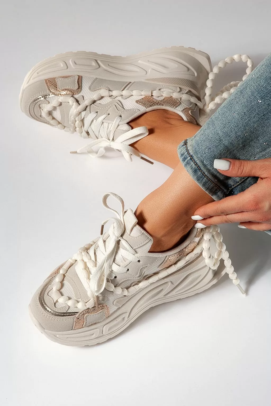 Adidasi dama bej din piele ecologica Maddy #21431