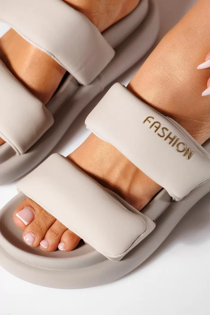 Papuci dama gri din piele ecologica Tabita #21526