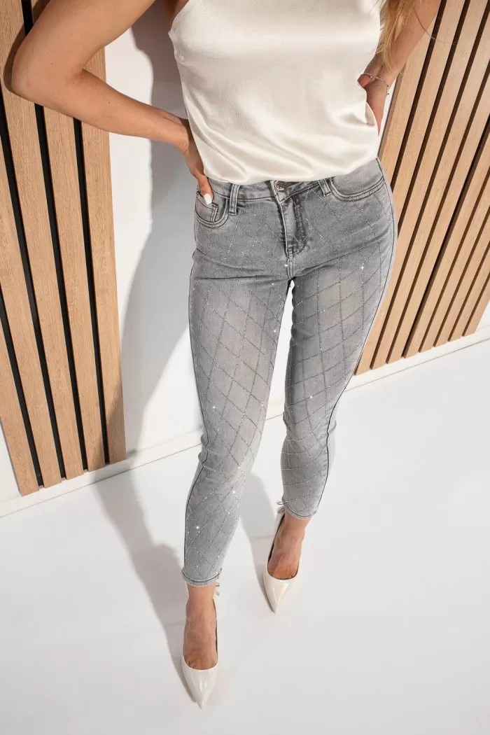 Blugi Skinny Dama Iris Gri #A967