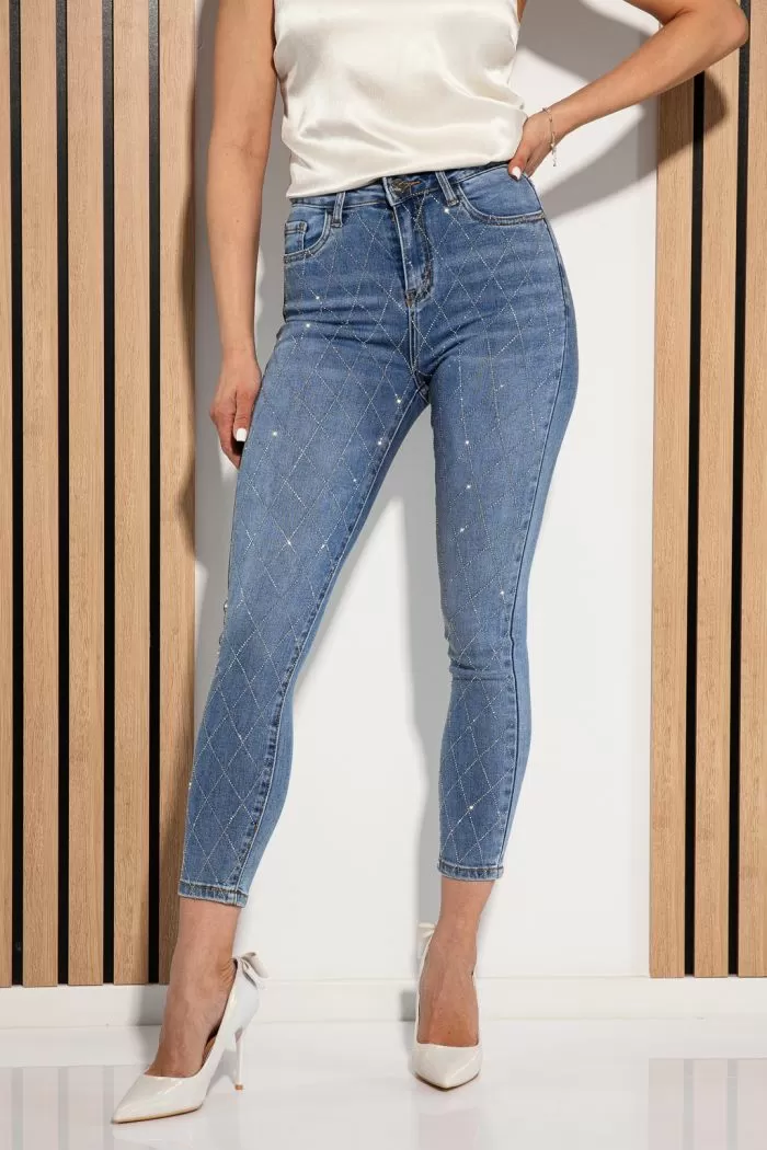 Blugi Skinny Dama Iris Albastri #A968