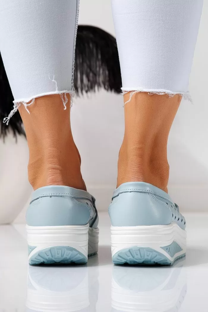 Pantofi casual dama albastri din piele naturala Adelina #21531