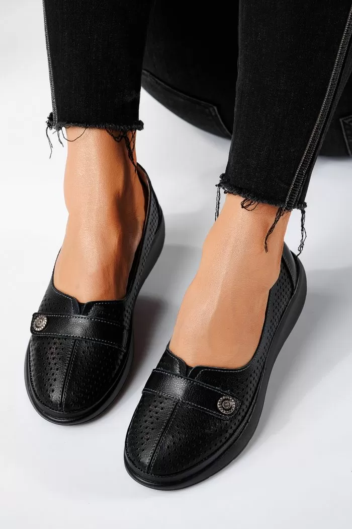 Pantofi casual dama negri din piele naturala Anca #21534