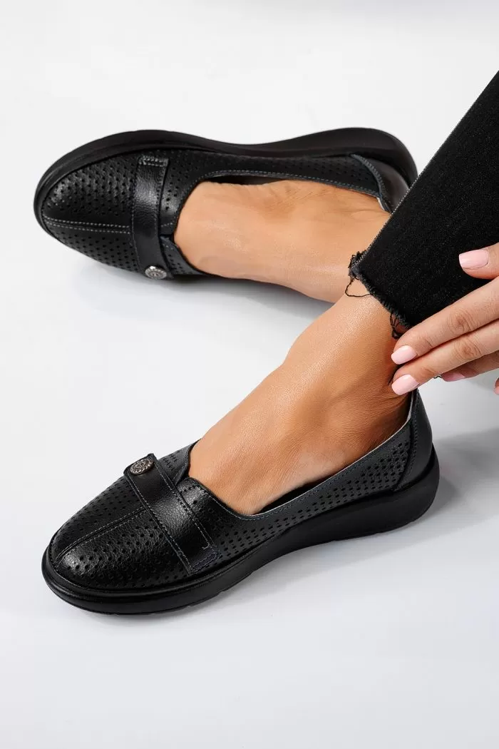 Pantofi casual dama negri din piele naturala Anca #21534