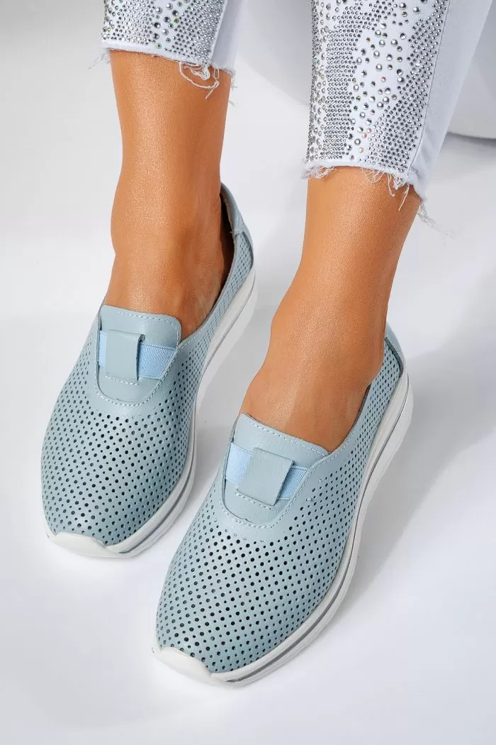 Pantofi casual dama albastri din piele naturala Larisa #21548