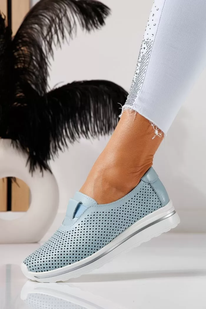 Pantofi casual dama albastri din piele naturala Larisa #21548