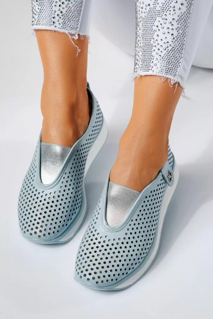Pantofi casual dama albastri din piele naturala Lidia #21555